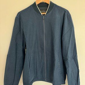 Club Monaco - Blue Linen Bomber Jacket